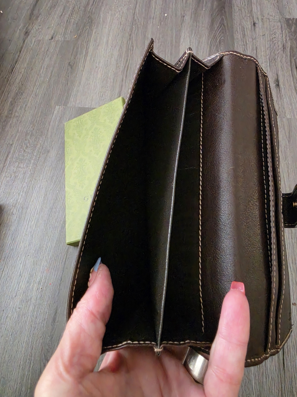 Gucci Suede Brown Wallet Clutch - Brown - Picture 10 of 16